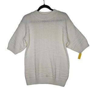 Vintage 80s Brunny 100% Cotton Crewneck Sweater Women's Large Short Sleeve